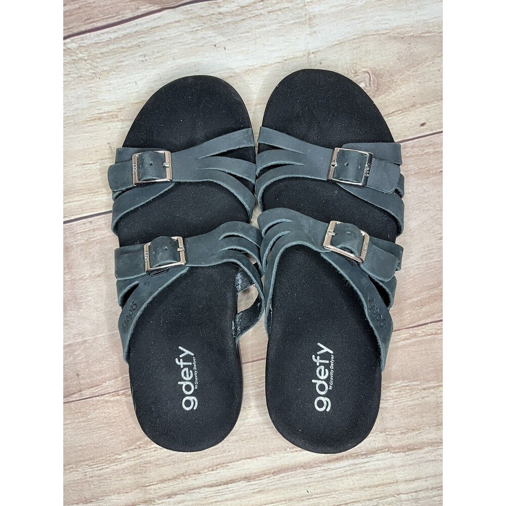 Gravity Defyer Ortal Women's Orthotic COMFORT SANDALS BUCKLE Dark Green SIZE 8